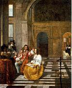 HOOCH, Pieter de Company Making Music af china oil painting reproduction